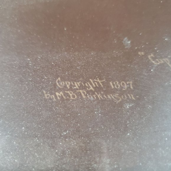 Antique Print 'Cupid Asleep' M.B. Parkinson, Wood Frame Early 1900's 25" x 21" - Picture 4 of 9